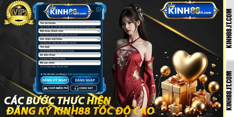 Các bước thực hiện đăng ký kinh88 tốc độ cao